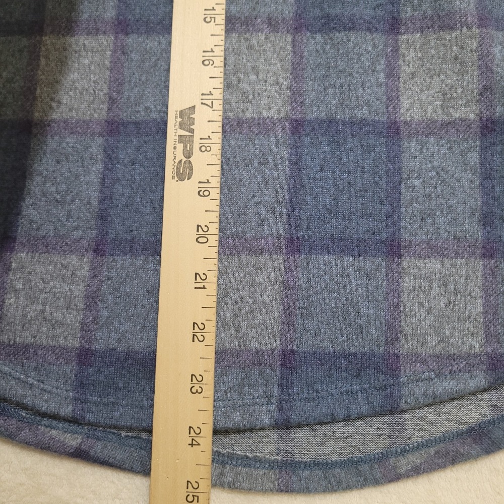 Ladies Cozy Knit Button Up Long‎ Sleeves Shirt SMALL Blue Purple - Picture 7 of 7
